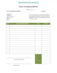 Construction Contractor Invoice Template