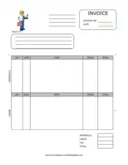 Free Download PDF Books, Blank Printable Contractor Invoice Template