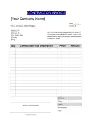 Free Download PDF Books, Free Contractor Invoice Template