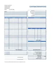 Free Printable Contractor Invoice Sample Template