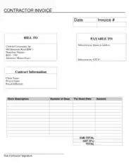 Free Download PDF Books, General Contractor Invoice Template