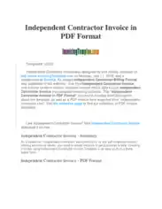 Free Download PDF Books, Independent Contractor Invoice Form Template