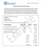 Itemized Contractor Invoice Sample Template