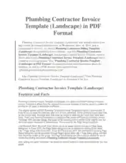 Free Download PDF Books, Plumbing Contractor Invoice Template