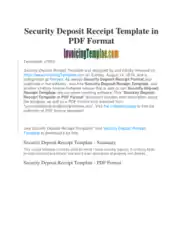 Security Deposit Invoice Template