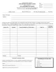 Standard Invoice of Kentucky Department of Education Template