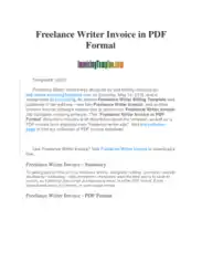 Freelance Writer Invoice Template