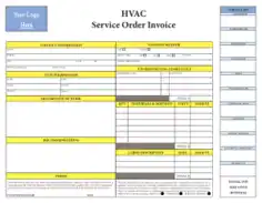 Free Download PDF Books, HVAC Service Invoice Sample Template
