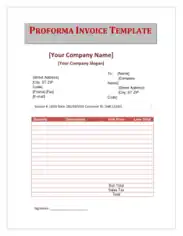 proforma invoice free download Template