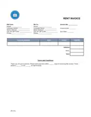 Free Download PDF Books, Property Rent Invoice Sample Template