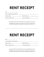 Rent Invoice Receipt Sample Template