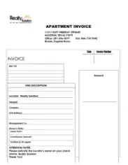 Free Download PDF Books, Apartment Invoice Template