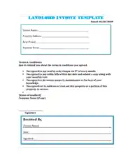 LandLord Invoice Template