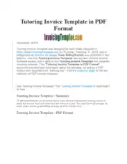 Free Download PDF Books, Sample Tutoring Invoice Template