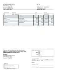 Student Fee Invoice Template