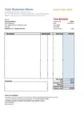 Service Invoice Download Free Template