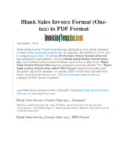 Free Download PDF Books, Sales Tax Format Invoice Sample Template