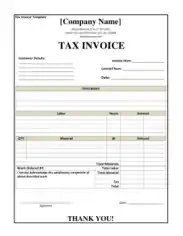 Free Download PDF Books, Tax Invoice Word Template