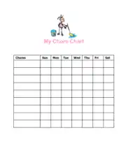 Free Download PDF Books, Girls Chore Chart Free Template