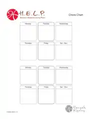 Free Download PDF Books, Living Plan Chore Chart Template
