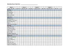 Free Download PDF Books, Monthly Chore Chart Free Template