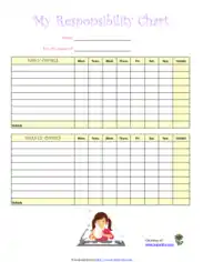 Free Download PDF Books, My Responsibility Chore Chart Template