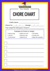 Free Download PDF Books, Weekly Chore Chart Sample Template