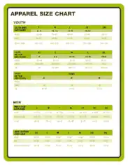 Apparel Clothing Size Chart Sample Template