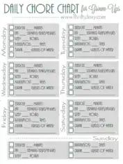 Daily Chore Chart Sample Template