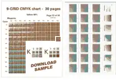 Grid CMYK Color Chart Template