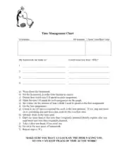 Free Download PDF Books, Homework Time Management Chart Template