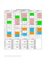 School Time Table Chart Template
