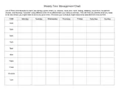 Free Download PDF Books, Weekly Time Management Chart Template