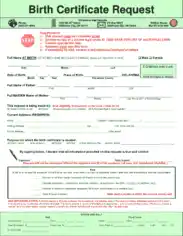 Birth Certificate Request Form Template