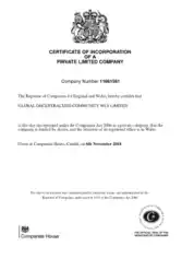 Private Company Incorporation Certificate Template