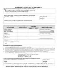Standard Certificate of Insurance Template