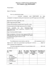 Project Completion Certificate Format Template