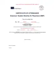 Free Download PDF Books, Attendance Certificate Template