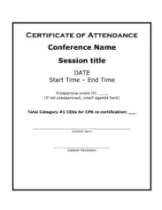 Free Download PDF Books, Certificate of Attendance Template