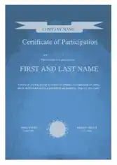 Free Download PDF Books, Certificate of Participation Sample Template