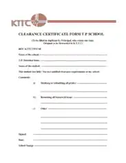 Clearance Certificate Form T.P School Template