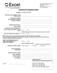 Excel Certificate Request Form Template