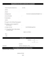 Fee Certificate Requisition Slip Form Template