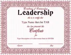 Leadership Achivement Certificate Template