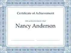 Free Download PDF Books, Sample Certificate of Achievement Template