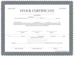 Free Download PDF Books, Stock Certificate Template