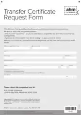 Transfer Certificate Request Form Template