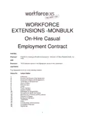 On Hired Casual Employment Contract Agreement Template