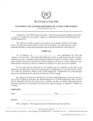 AT-Will Employment Acknowledgement Agreement Template