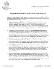 Sample Employment Settlement Agreement Template